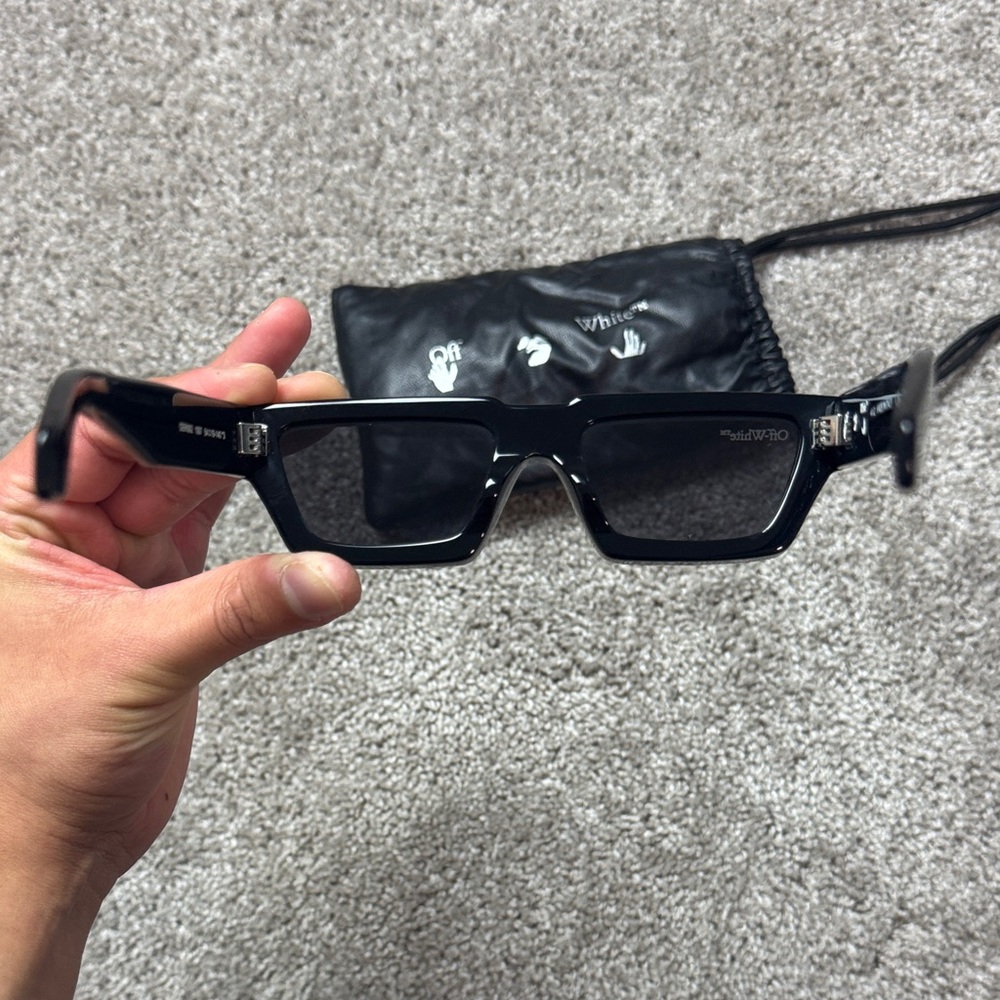 Off-White Black Rectangular Sunglasses - image 4